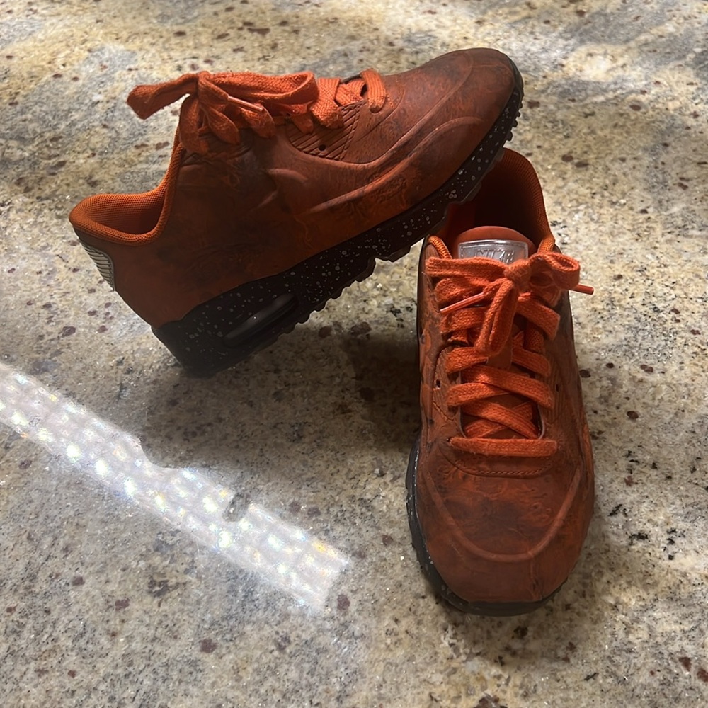 Kids Nike Air Max Reflective Sneakers Orange,black and silver